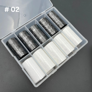 Black and White lingerie foil lace #02