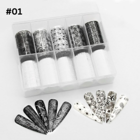 Black And White Foil lingerie lace #01