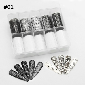 Black And White Foil lingerie lace #01